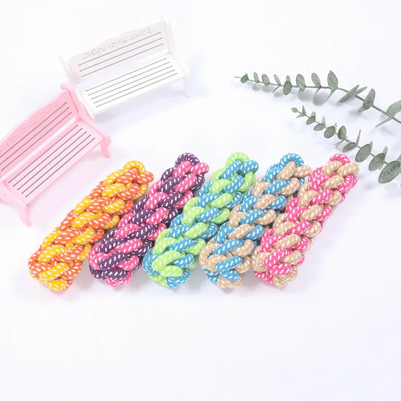 Interactive Cotton Rope Dog Toy - Mini Ball for Chewing & Cleaning