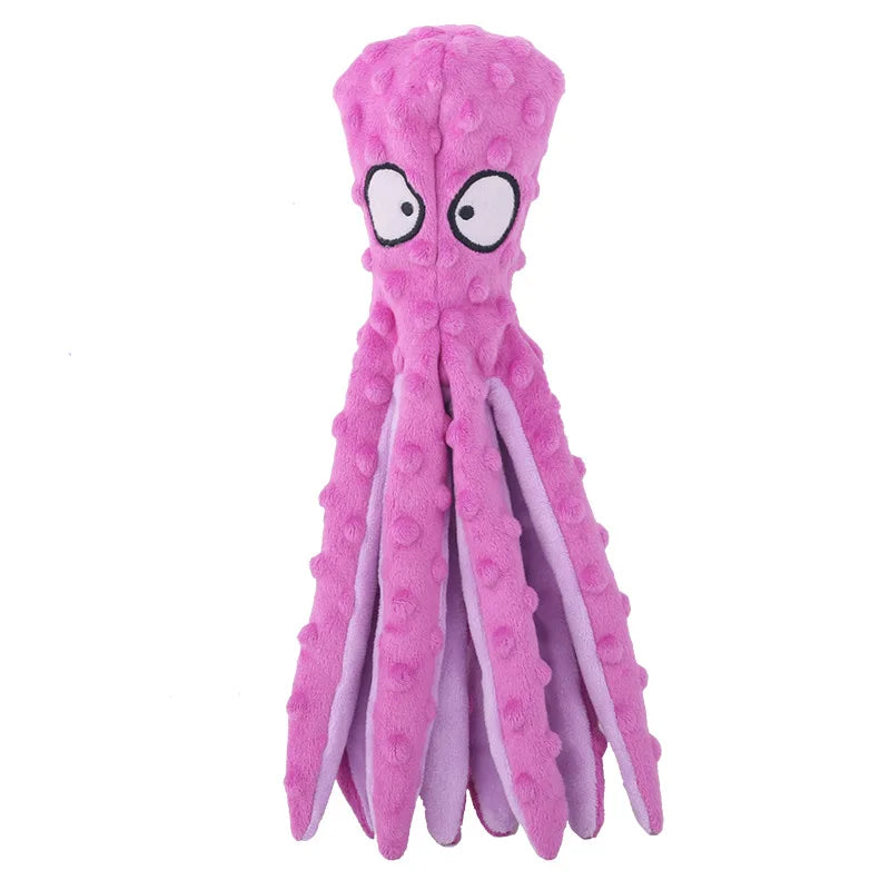 Plush Octopus Dog Toy - Bite Resistant, Squeaky & Interactive