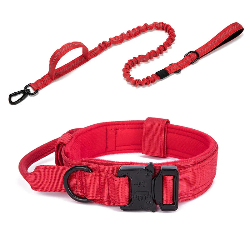 Durable Nylon Dog Collar & Reflective Leash Set - Tactical Training