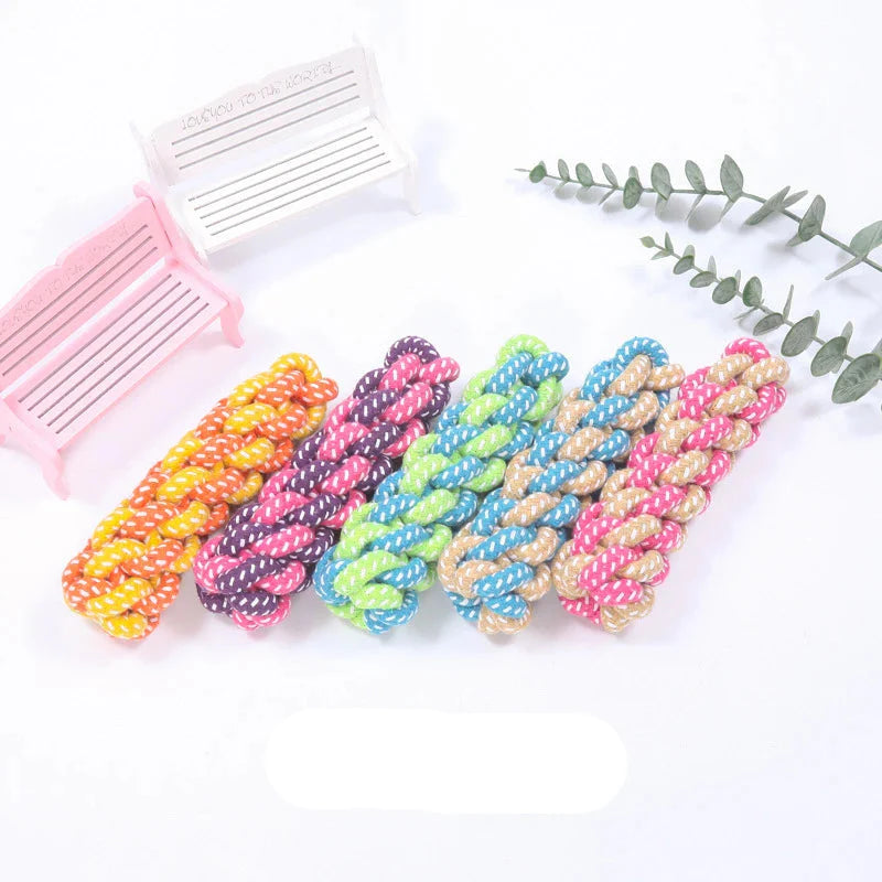 Interactive Cotton Rope Dog Toy - Mini Ball for Chewing & Cleaning