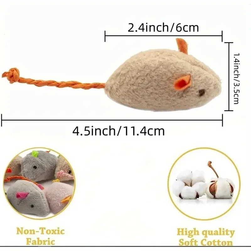 Plush Rat Cat Toy Set - 3/7PCS Durable Linen Indoor Play