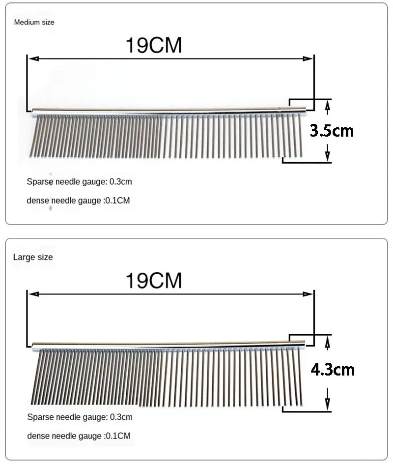 Stainless Steel Dematting Comb – Flea & Grooming Tool for Pets