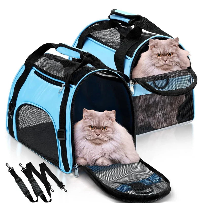 Portable Cat & Dog Carrier Bag - Foldable Breathable Travel Handbag
