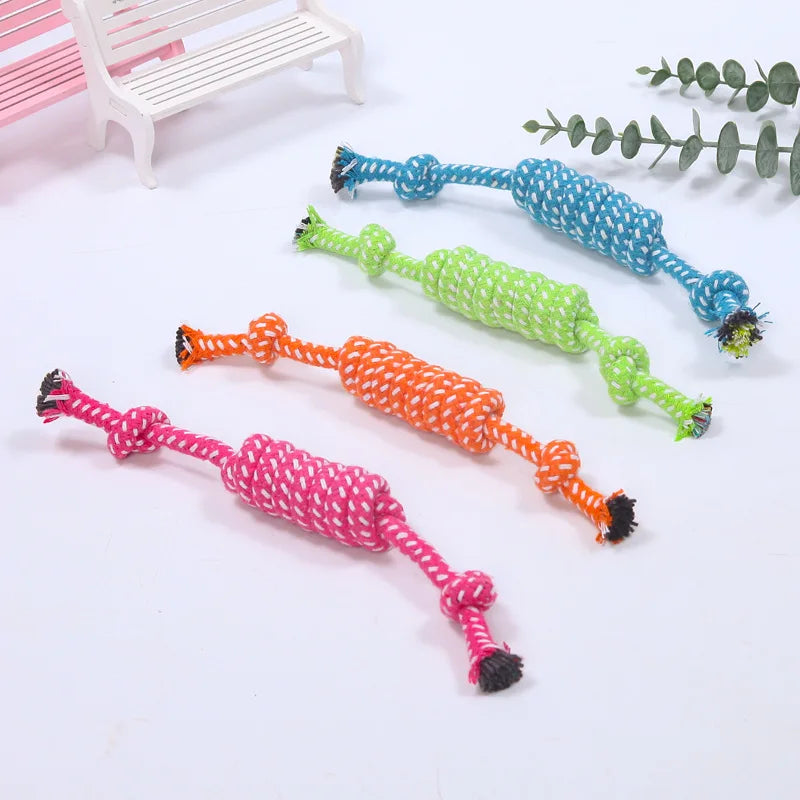 Interactive Cotton Rope Dog Toy - Mini Ball for Chewing & Cleaning