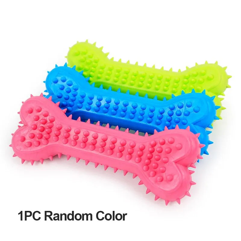 1-Pcs Rubber Bone Chew Toy – Durable Bite Trainer for Dogs
