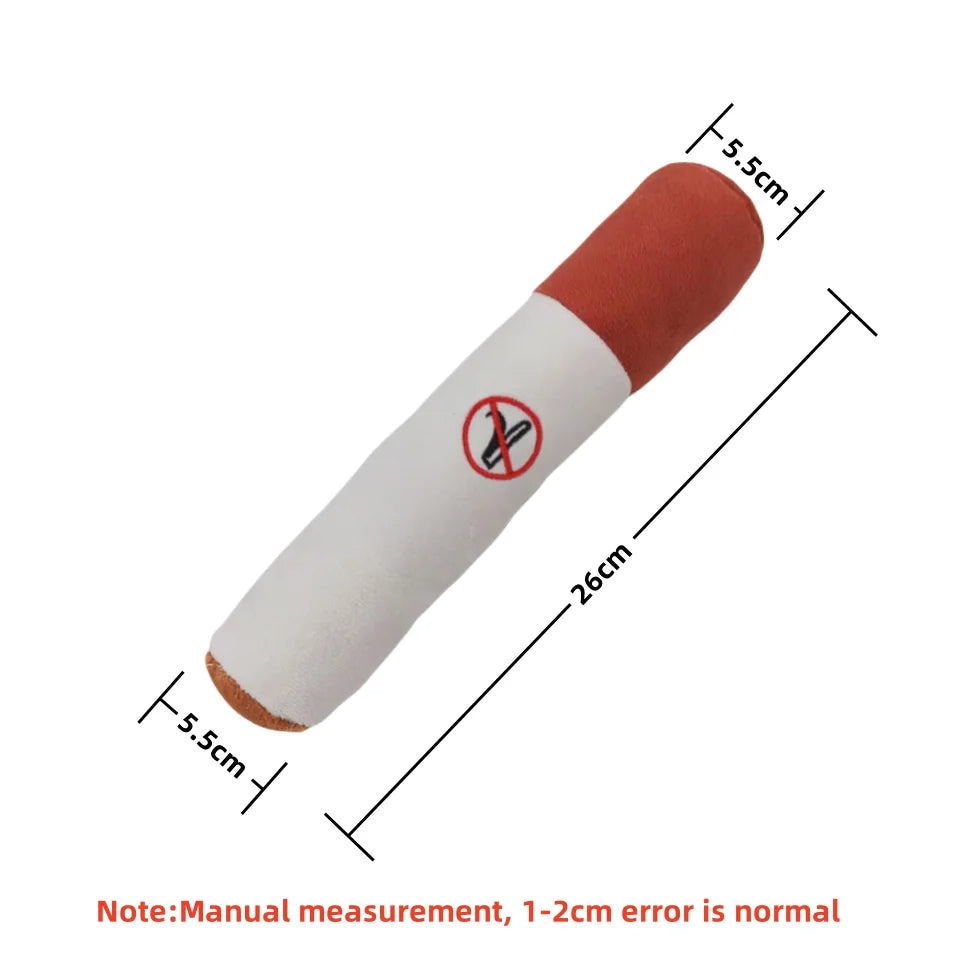 Interactive Plush Dog Cigar - Squeaky Chew Toy for Small Dogs