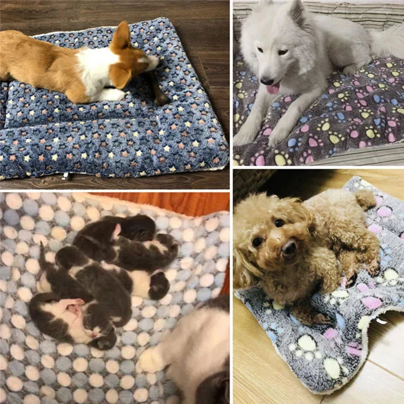 Flannel Pet Sleeping Mat & Dog Bed - Soft, Washable, and Durable