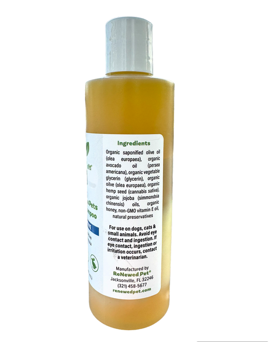 4-Hairless Pets Sensitive Shampoo bottle with natural organic ingredients for sensitive pet skin care