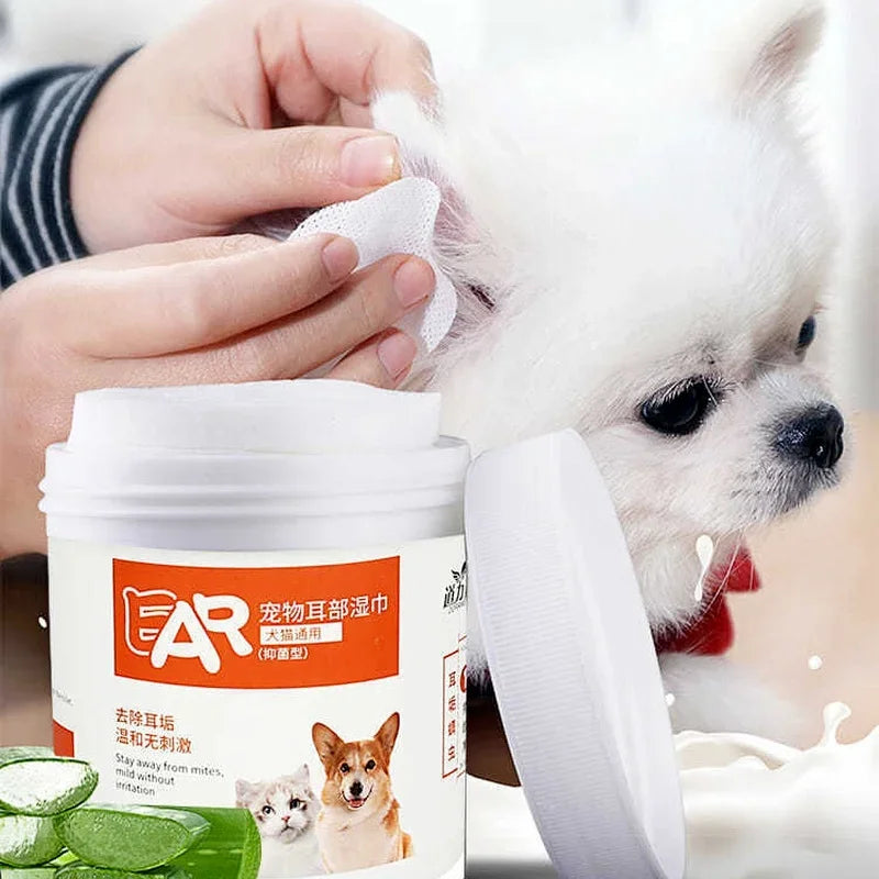 130 Pcs Dog & Cat Eye Wipes Tear Stain Remover