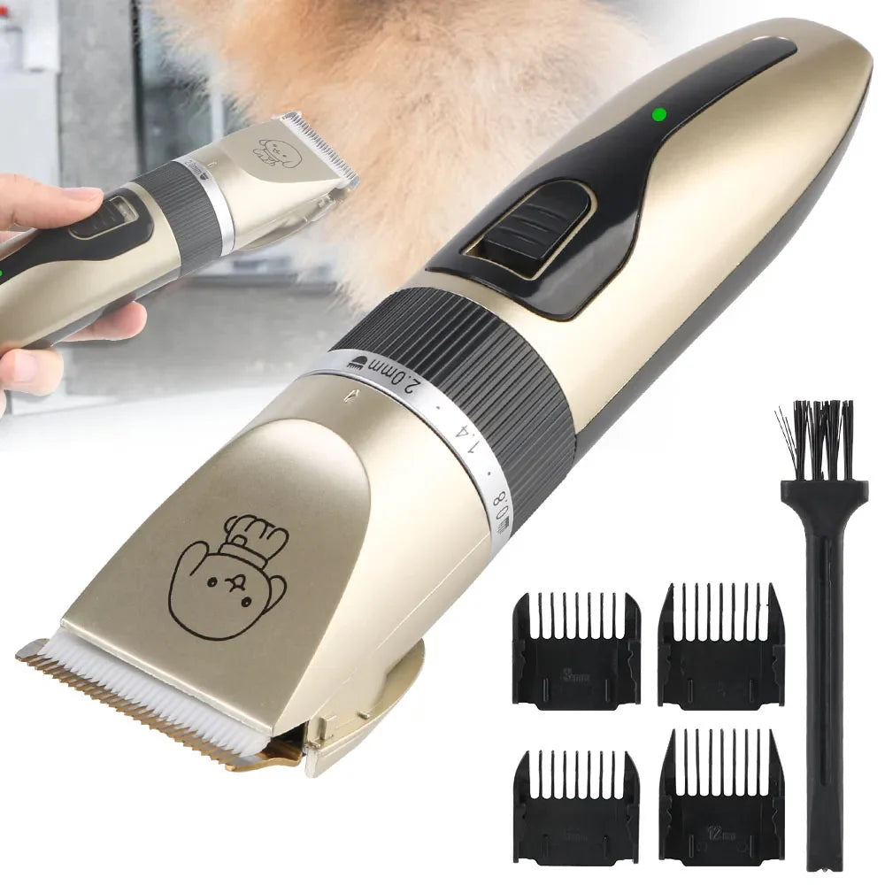 Pet Hair Clipper Grooming Trimmer Set - Professional Cordless Clippers