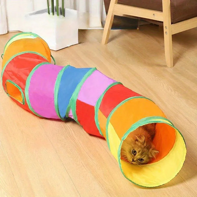 Foldable Cat Tunnel Toy - Breathable Indoor Play Tunnel for Cats