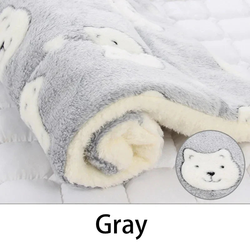 Flannel Pet Sleeping Mat & Dog Bed - Soft, Washable, and Durable