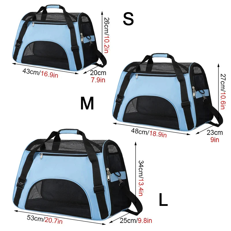 Portable Cat & Dog Carrier Bag - Foldable Breathable Travel Handbag
