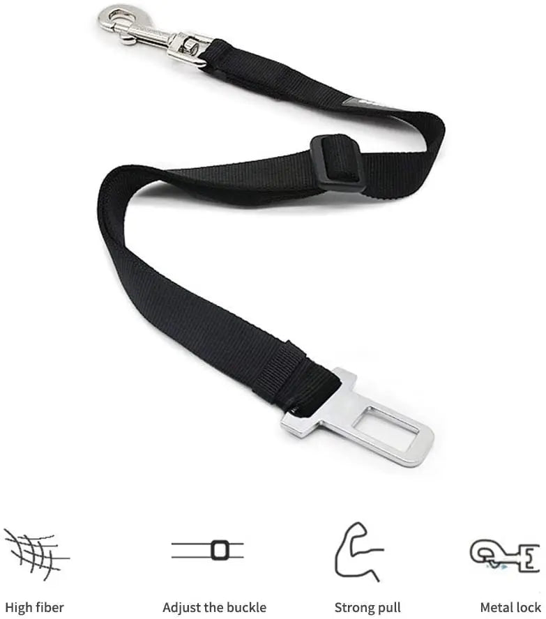 Pet Car Seat Belt Harness – Adjustable Safety Clip for Dogs & Cats