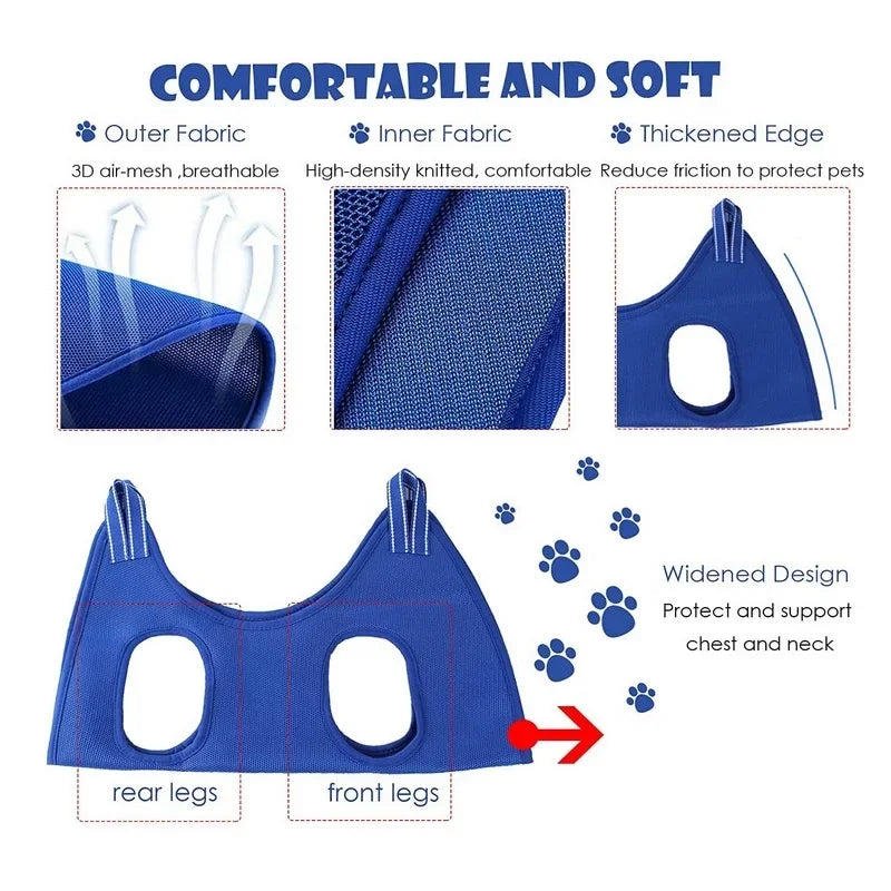 Pet Grooming Hammock for Dogs & Cats - Bath & Nail Cutting Restraint Bag