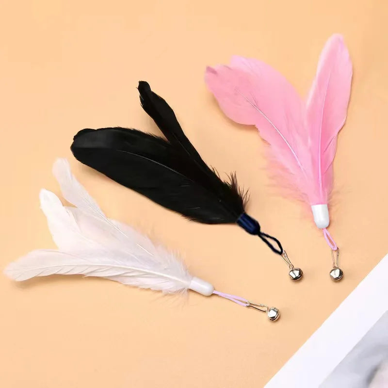 Cat Teaser Stick with Suction Cup – Long-Lasting Feather Wand Toy