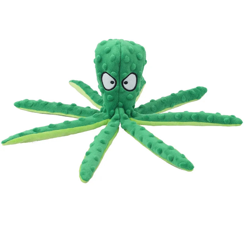 Plush Octopus Dog Toy - Bite Resistant, Squeaky & Interactive