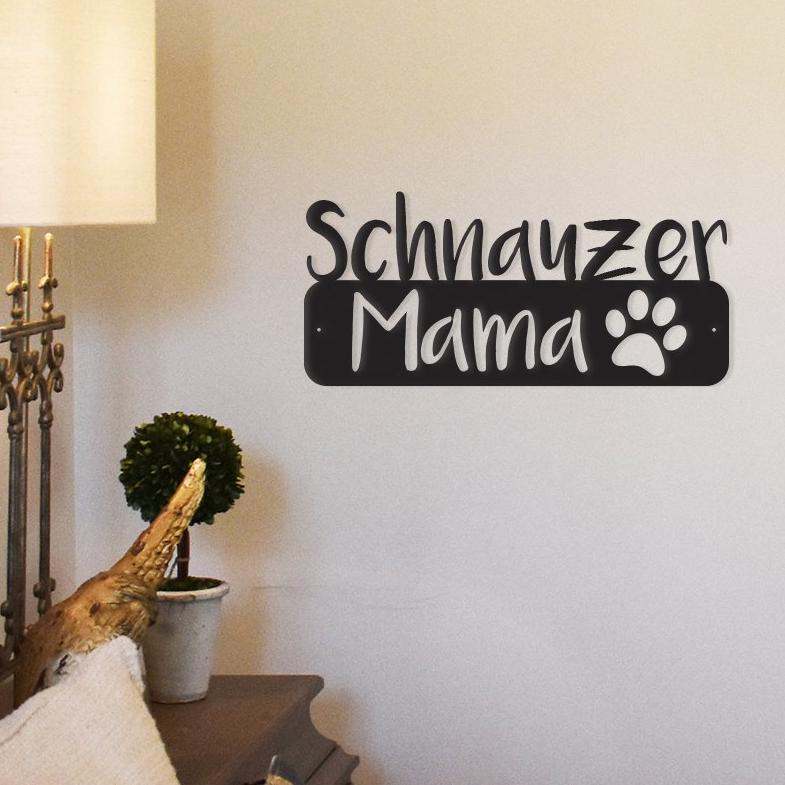 Wall Art Décor: Schnauzer Mama Metal Wall Art Designed for Dog Lovers