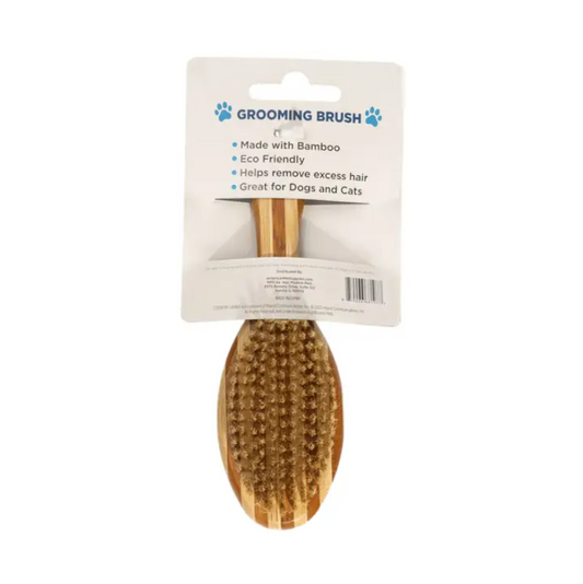 Country Living Dual-Sided Natural Wood Dog Brush with ergonomic handle and dual bristle and pin sides for pet grooming