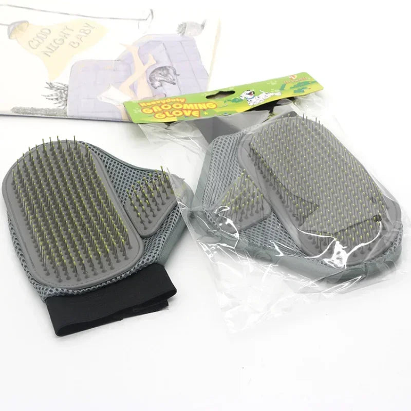 Pet Grooming Glove - Hair Removal & Bathing Brush for Dogs & Cats