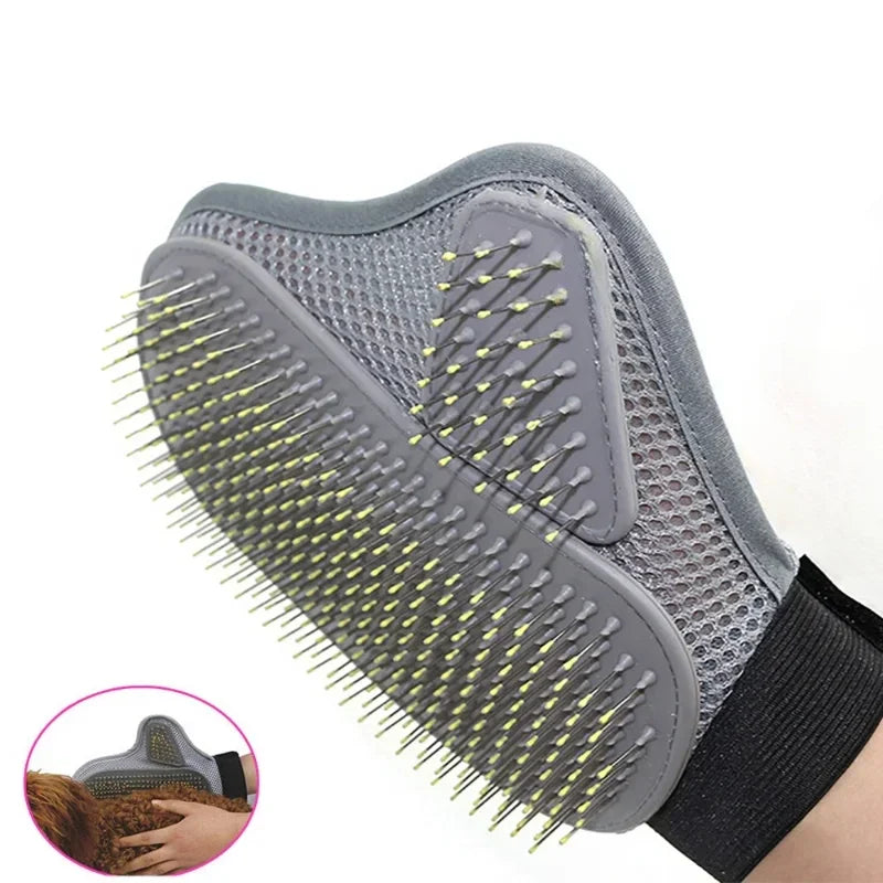 Pet Grooming Glove - Hair Removal & Bathing Brush for Dogs & Cats