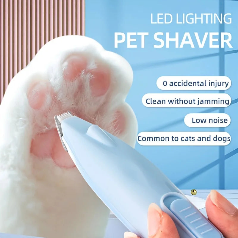 Electric Pet Paw Shaver - Quiet Grooming Trimmer for Cat & Dog Feet