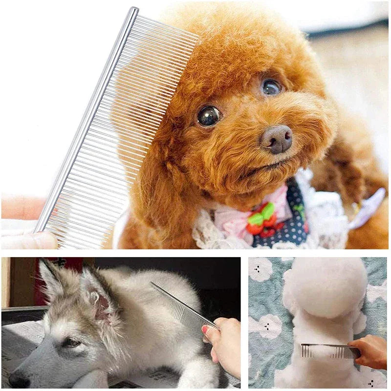 Stainless Steel Dematting Comb – Flea & Grooming Tool for Pets