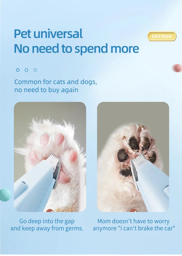 Electric Pet Paw Shaver - Quiet Grooming Trimmer for Cat & Dog Feet