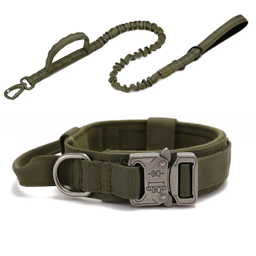 Durable Nylon Dog Collar & Reflective Leash Set - Tactical Training