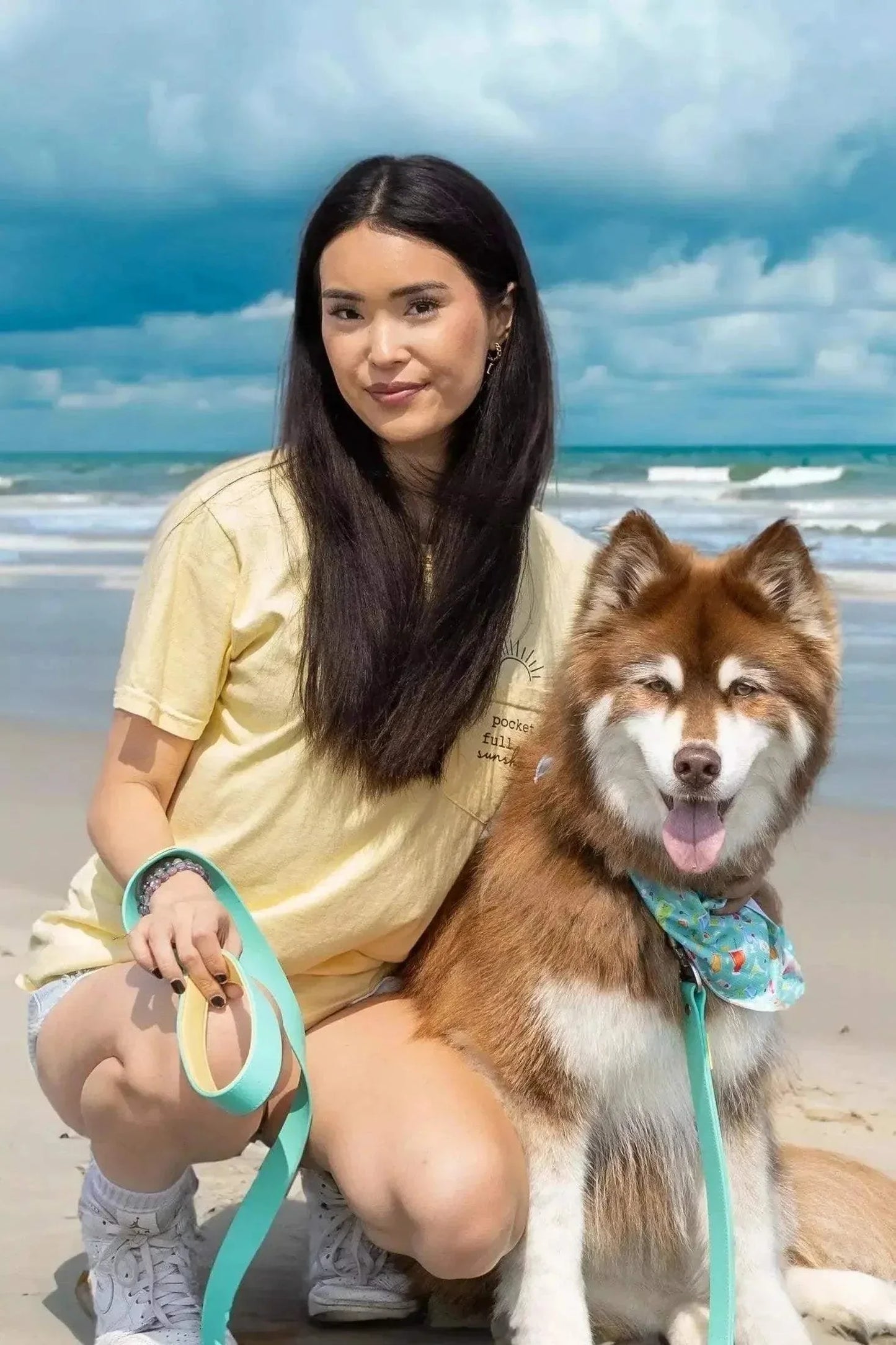 Seaside Sips Dog Bandana & Matching Keychain, Summer Beach Accessories