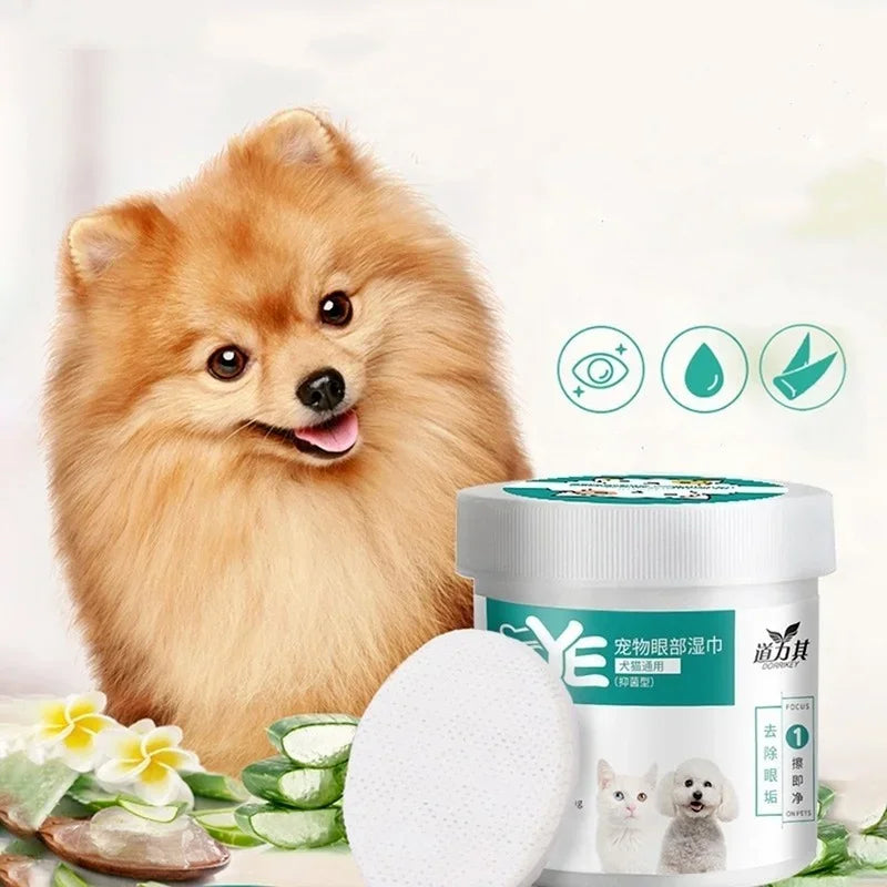 130 Pcs Dog & Cat Eye Wipes Tear Stain Remover