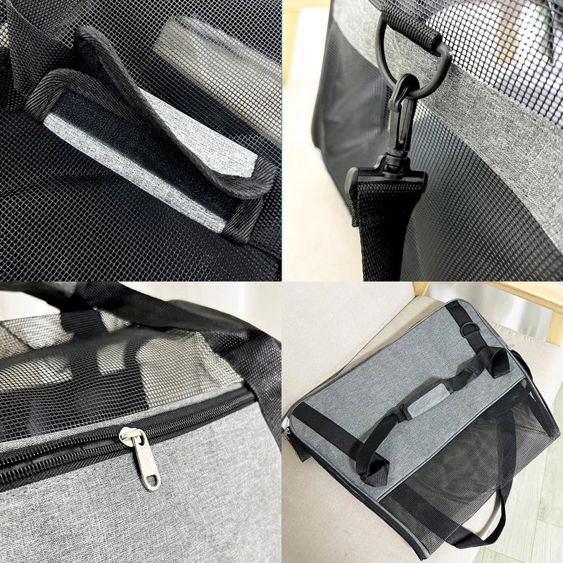 Portable Cat & Dog Carrier Bag - Foldable Breathable Travel Handbag