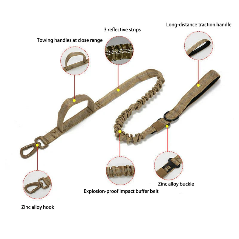 Durable Nylon Dog Collar & Reflective Leash Set - Tactical Training