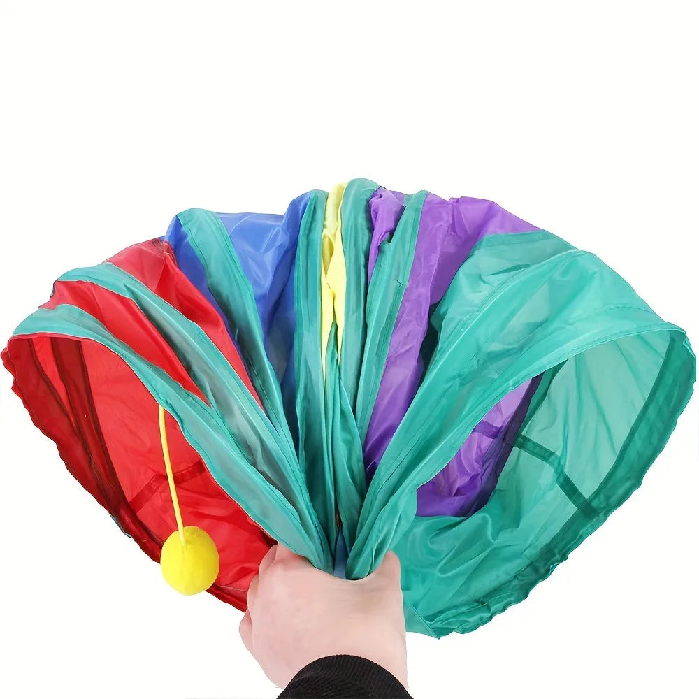 Foldable Cat Tunnel Toy - Breathable Indoor Play Tunnel for Cats