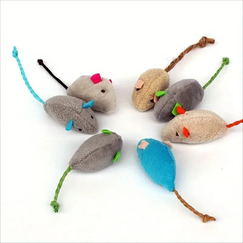 Plush Rat Cat Toy Set - 3/7PCS Durable Linen Indoor Play