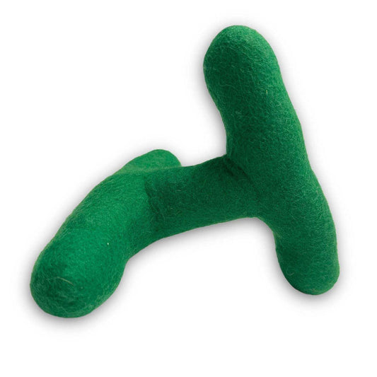 Hand-crafted Strand Felt Dog Toy made from wool blend for tug, chew, and fetch.