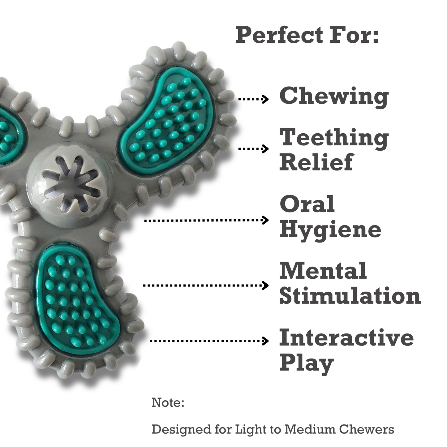 TPR Dental Spinner dog chew toy for dental care and interactive play