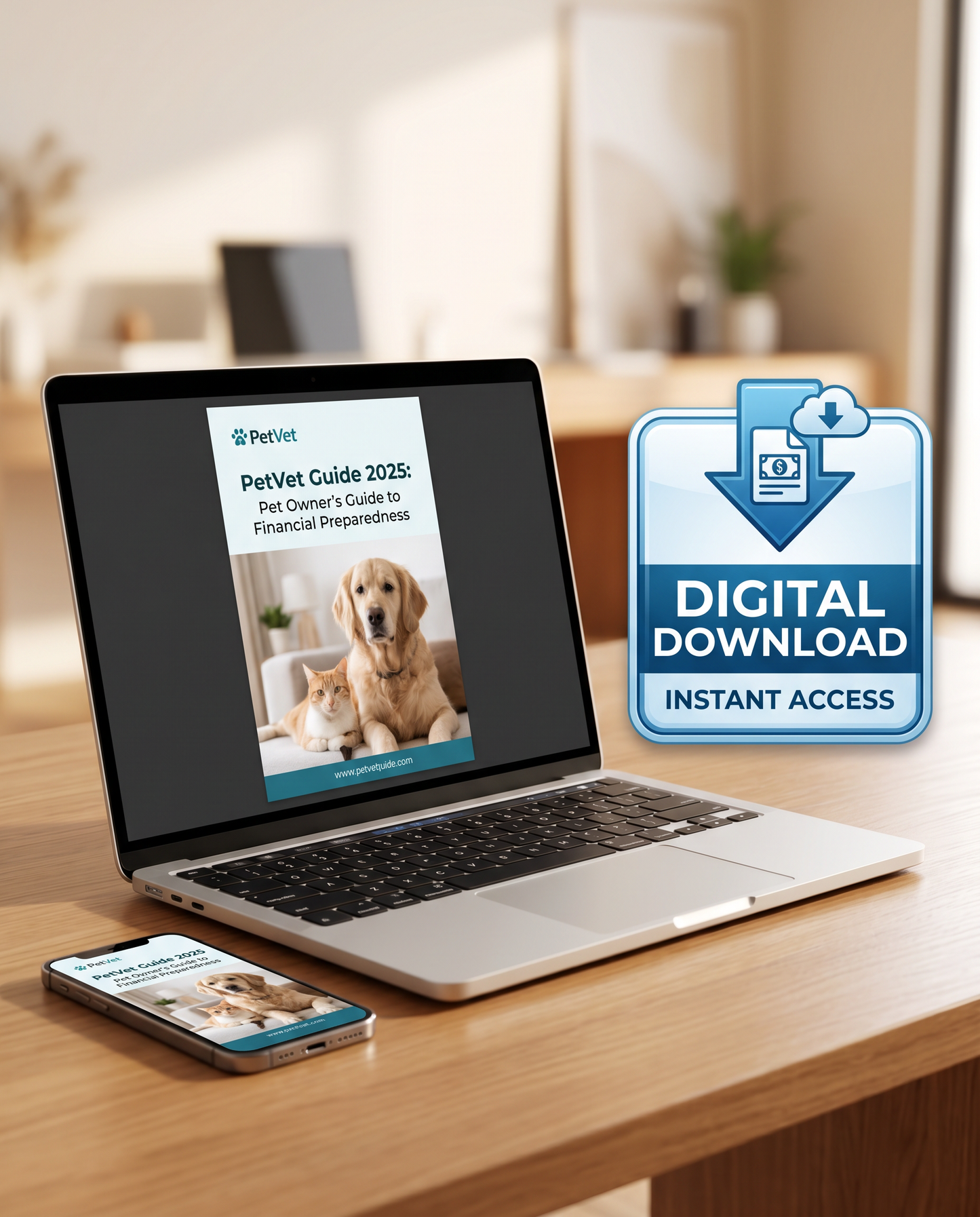 Cover of The Pet Parent Owner’s Financial Defense Guide 2025 Edition digital book on veterinary cost management and pet insurance options.
