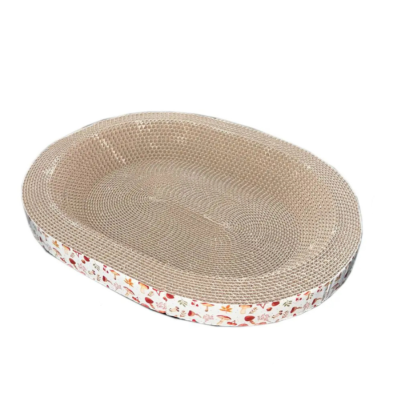 Oval Cat Scratch Board - Cat Scratcher and Bed
