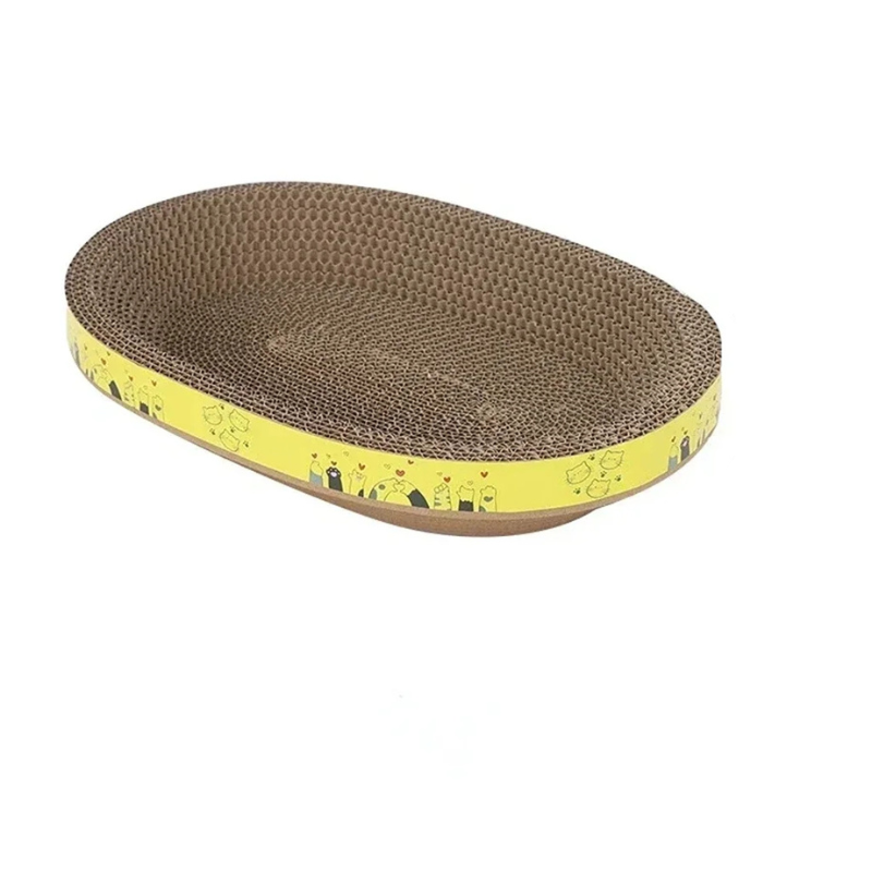 Oval Cat Scratch Board - Cat Scratcher and Bed
