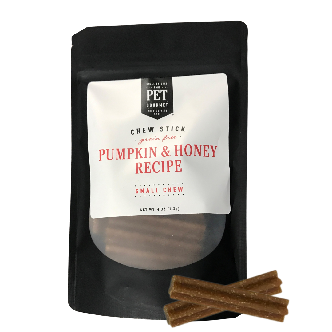 Small Pumpkin chews pumpkin and honey recipe 4oz bag with chew sticks