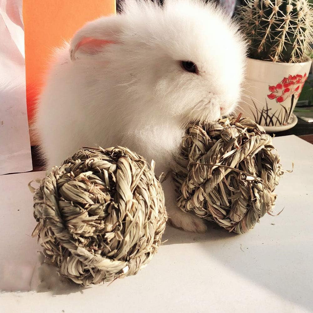 Get Your Furry Friends Hopping with Our Timothy Grass Chew Ball - Perfect Playtime for Bunnies, Hamsters, and Guinea Pigs! 🐰🐹🥳