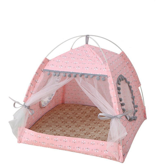 Comfy calming pet tent bed cozy indoor cat and small dog house with breathable design and soft plush materials