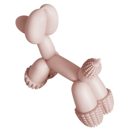 pink balloon dog toy for small breeds dental health