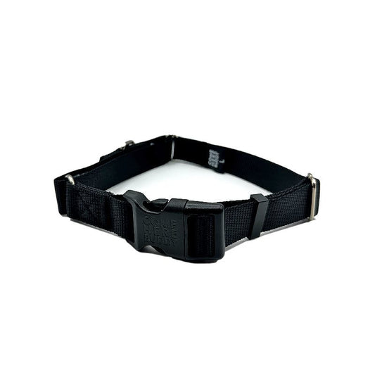 Durable nylon martingale dog collar with quick-release buckle