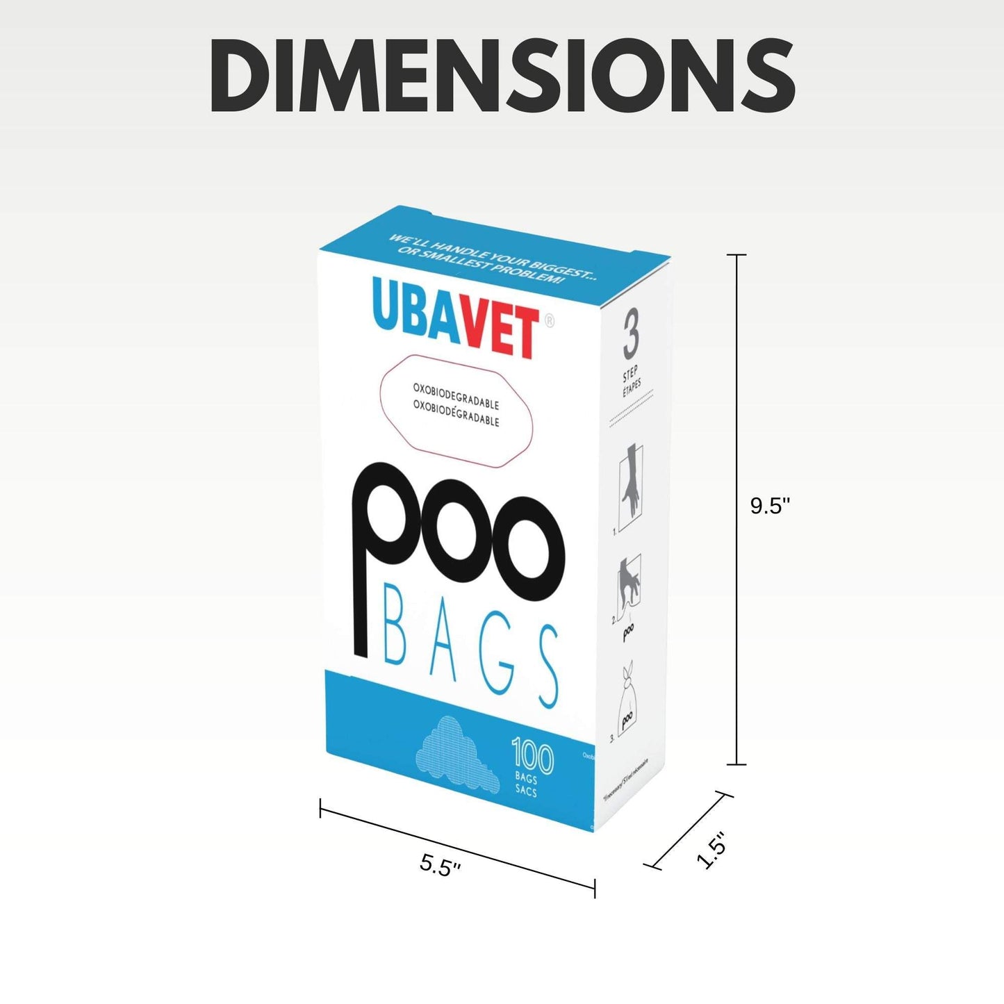 UBAVET DOO Extra-Long Waste Bags 100-pack tear-resistant unscented eco-friendly pet waste bags