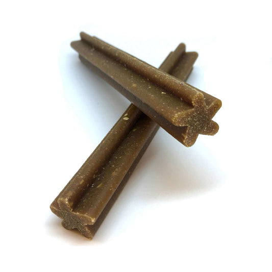 Coconut blueberry chew treats in star shape for dog dental health