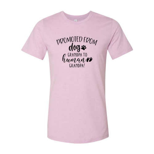 Promoted From Dog Grandpa to Human Grandpa T-Shirt made of soft premium cotton with high-quality print by Bella Canvas