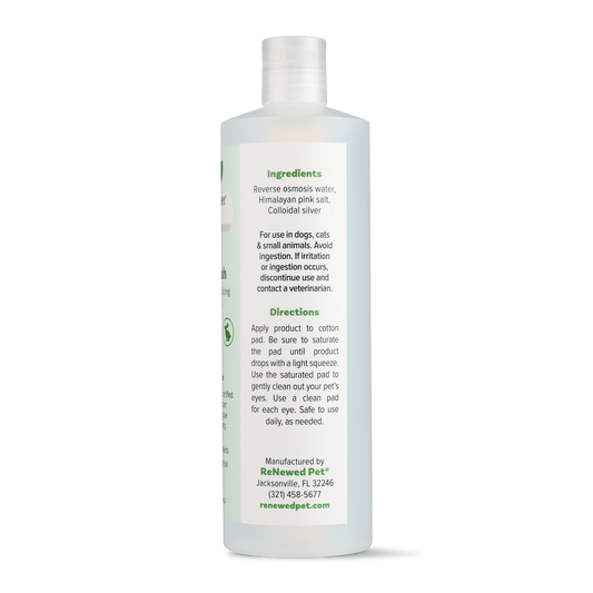 4-ALL PETS Eyewash bottle with natural ingredients for soothing and cleaning pet eyes daily