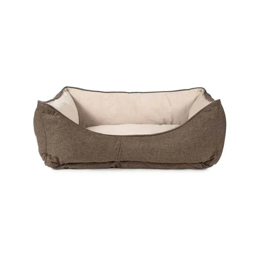 GreenDog Kuddler Dog Bed in luxe neutral with plush bolsters, eco-friendly recycled fabric, and removable washable cover
